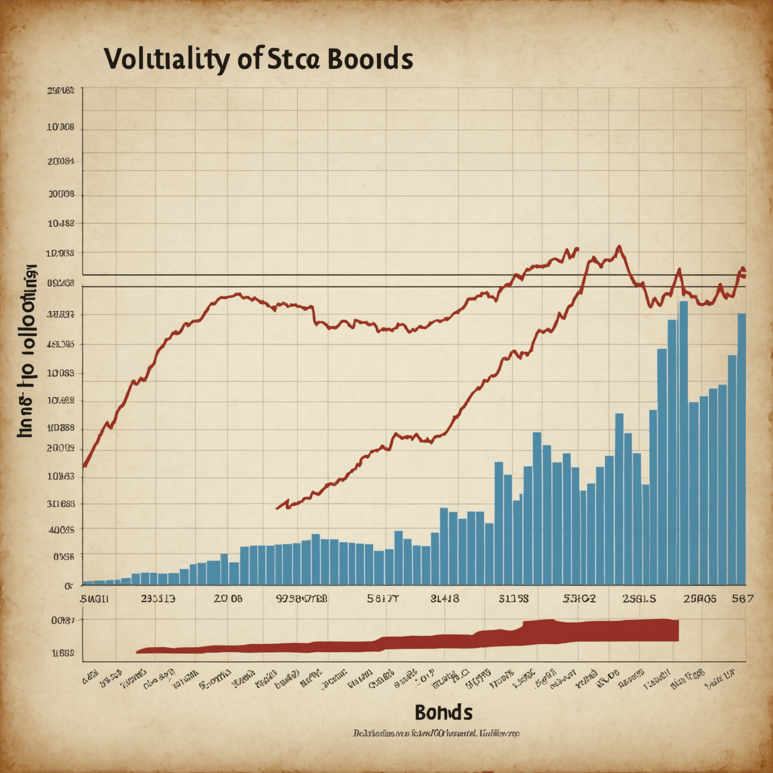 График, сравнивающий волатильность акций и облигаций
